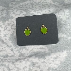 Metal-free Green Fruit Earrings, Plastic Post Studs, Allergy Free Hypoallergenic